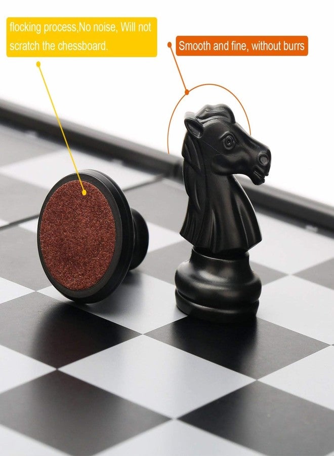 BOLDSTUFF 10 Inches Wooden Handmade Foldable Magnetic Educational Chess Board Set with Magnetic Pieces and Extra Queens for 2 Players Kids and Adults (Black & Ivory Color) - Image 3